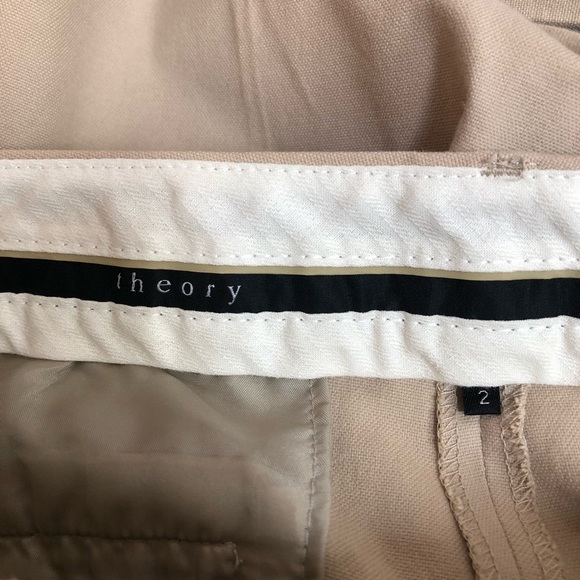 Theory Cropped Khaki Beige Pants Size 2 - Picture 3 of 4